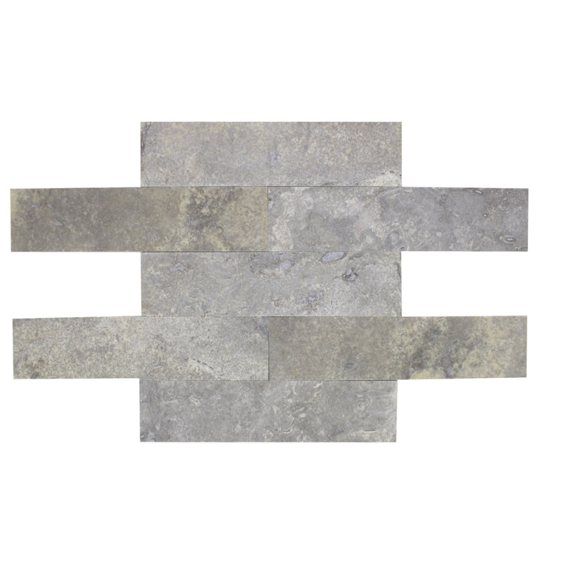 3x12 SILVER TRAVERTINE H/F & STRAIGHT