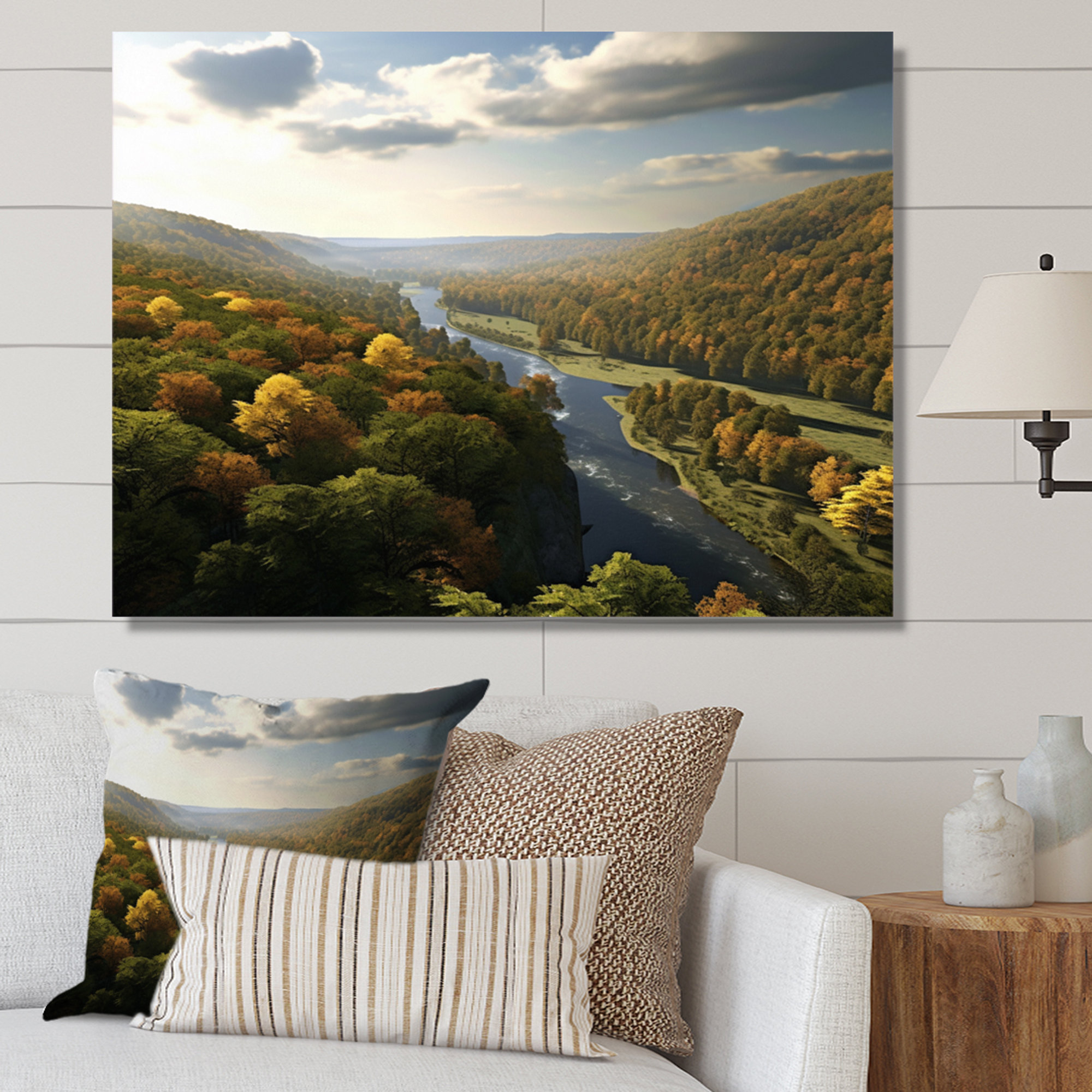 Millwood Pines Delaware River Horizon Framed On Canvas Print - Wayfair ...