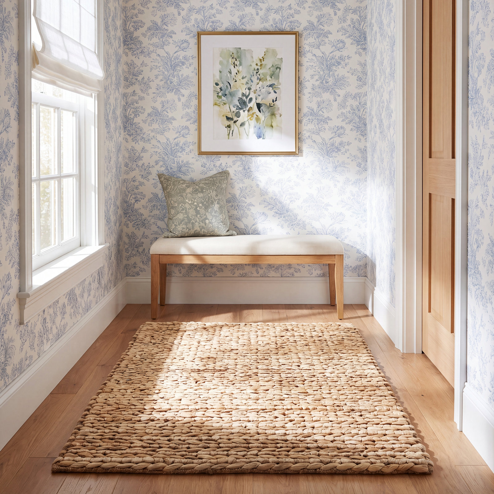 Jute Woven Natural Hand-Woven Jute Rug, Rectangle 7'6" x 9'6"