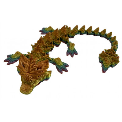 3D Printed Autumn Dragon With Orange Figurine
