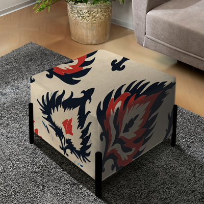 Fusible carré rouge ikat en mélange de tribus nomades - ikat carré