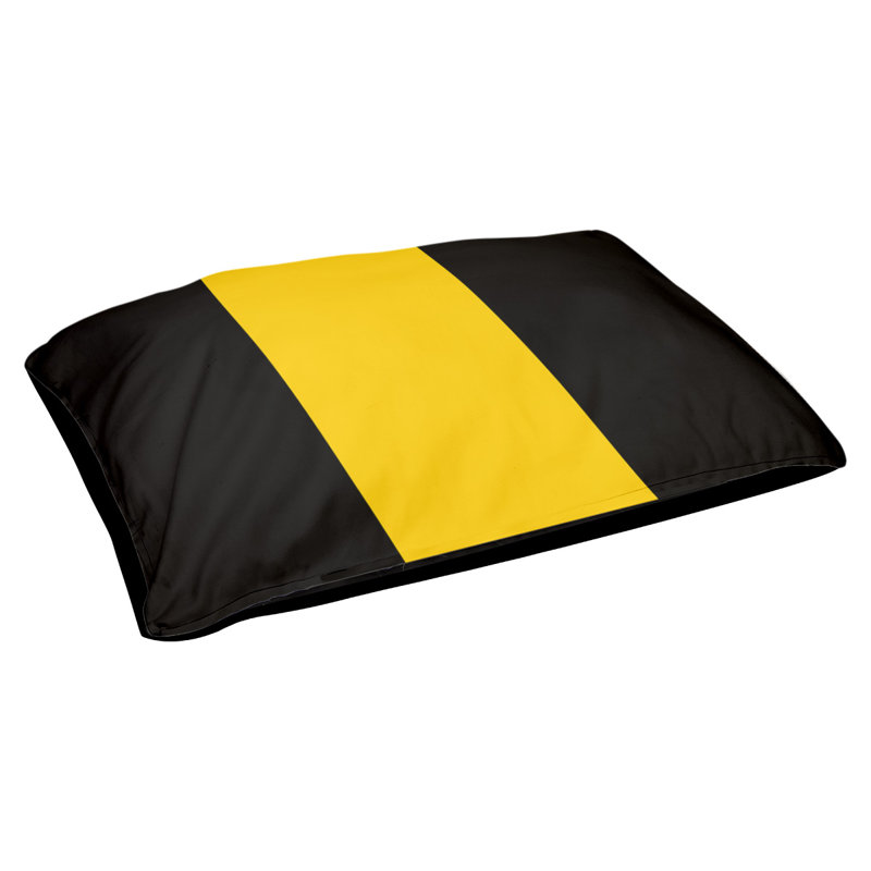 Coussin New York Bronx, Grand (l 40 po x P 30 po x H 6,5 po), Noir / Jaune / Noir