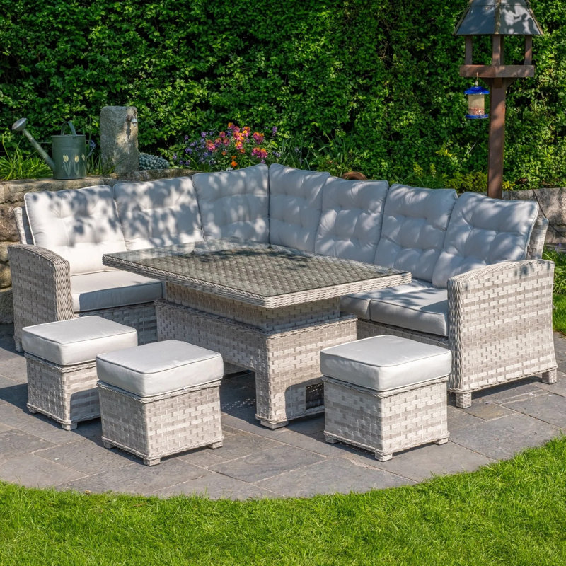 Rectangular 6 - Piece 8 - Person Outdoor Table Set, White