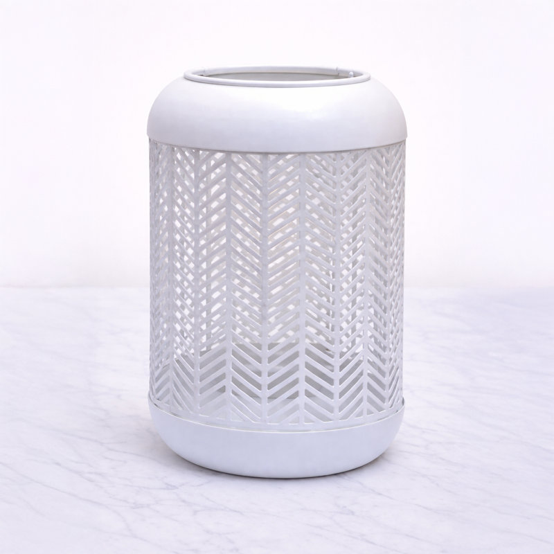 Metal Tabletop Lantern, 4.45" H x 4.45" W x 7.48" D