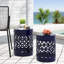Ensemble de tables d'appoint en métal durable et résistant à la rouille, polyvalent pour le jardin et le patio, design moderne avec motif à découpes élégant-874225819