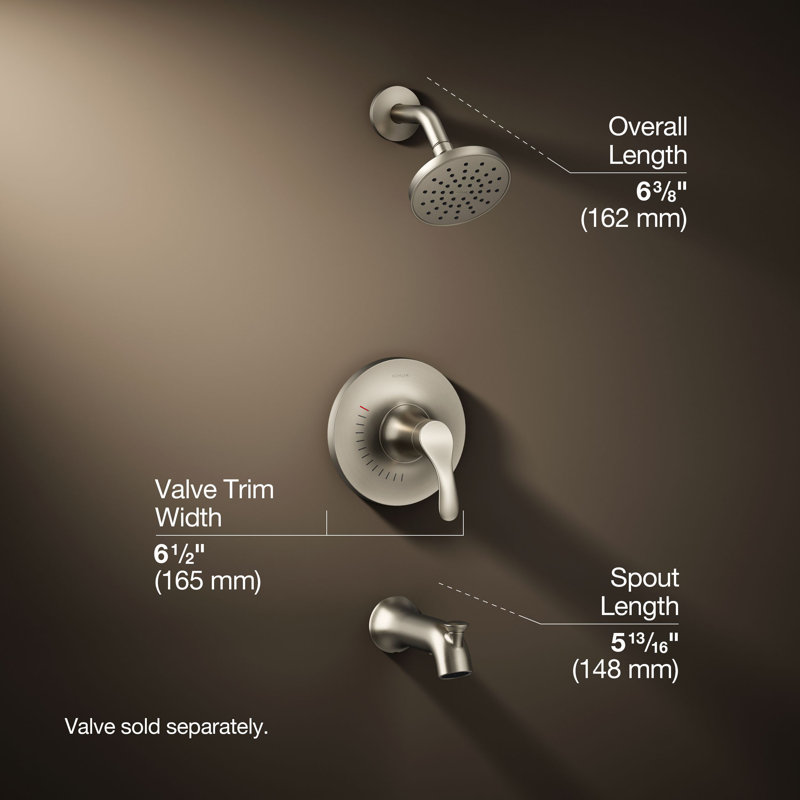 Simplice Rite-Temp Pressure-Balancing Bath And Shower Faucet Trim Set, 1.75 Gpm, Vibrant Brushed Nickel