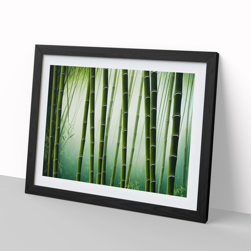 Contoured Bamboo Forest - Framed Print, Black, 46cm H x 64cm W x 2cm D