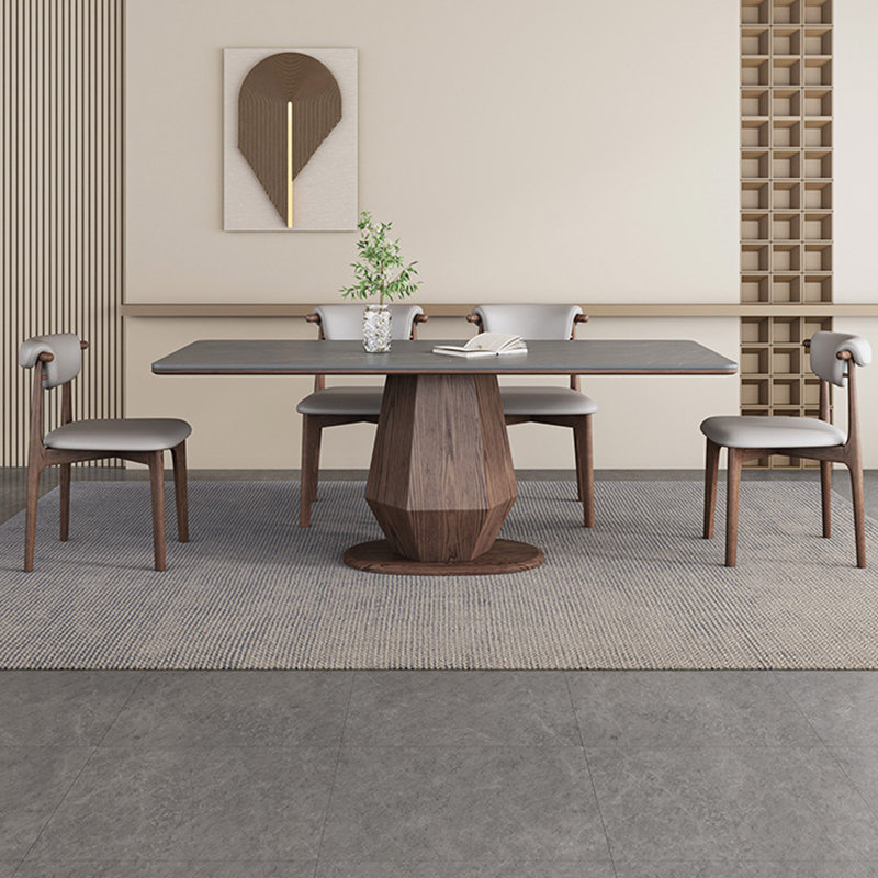 Theolia Solid Wood Base Dining Table, 29.52"H x 55.11"L x 31.49"W