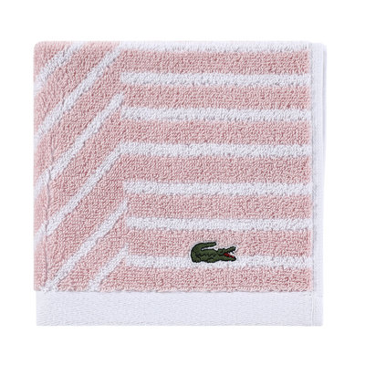 Essuie-mains en coton Lacima Guethary Supima, conception graphique réversible, chiffon doux, très absorbant et peu pelucheux avec logo brodé de crocodile, rose clair