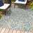Truman Bohemian Medallion Textured Weave Teal/Gray Indoor/Outdoor Rug-831645327