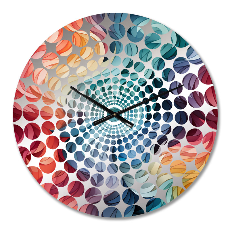 Horloge murale géométrique colorée tourbillons Echos, Petit