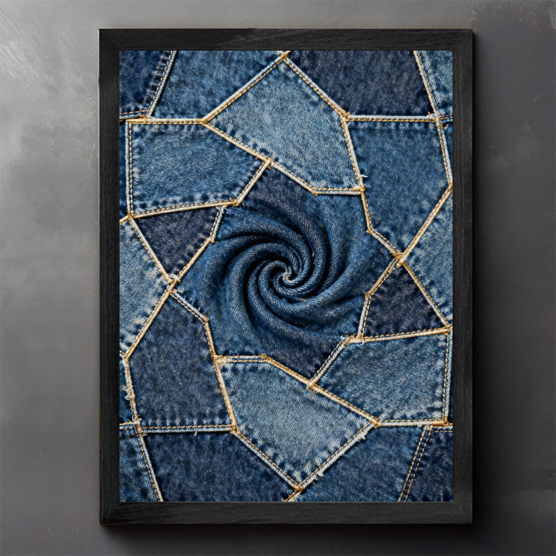 «Black Denim Vintage», art mural rétro, impressions sur toile de style rétro, H 11 po x l 9 po