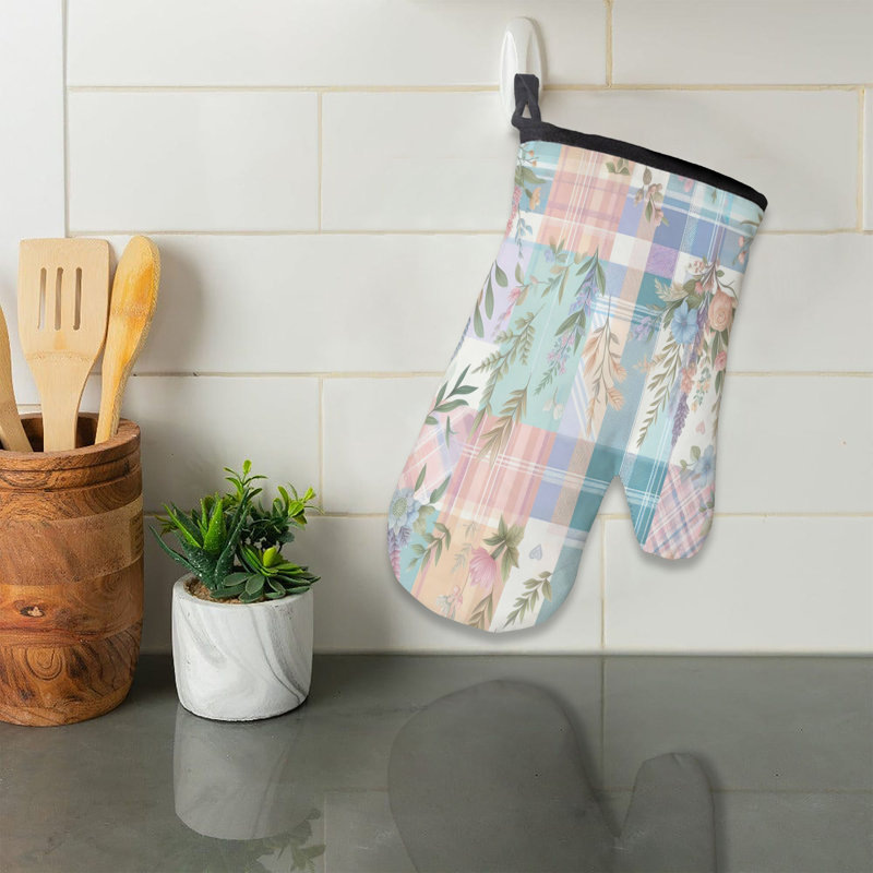 Soft Grids Oven Mitt Cotton Twill