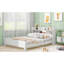Lit plateforme double en bois blanc avec rangement à DEL, tête de lit et garde-corps avec garde-corps, caractéristique-809274305-809274304