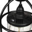 Lampe suspendue extérieure à énergie solaire en métal noir, ampoule Edison, 16,7 pouces