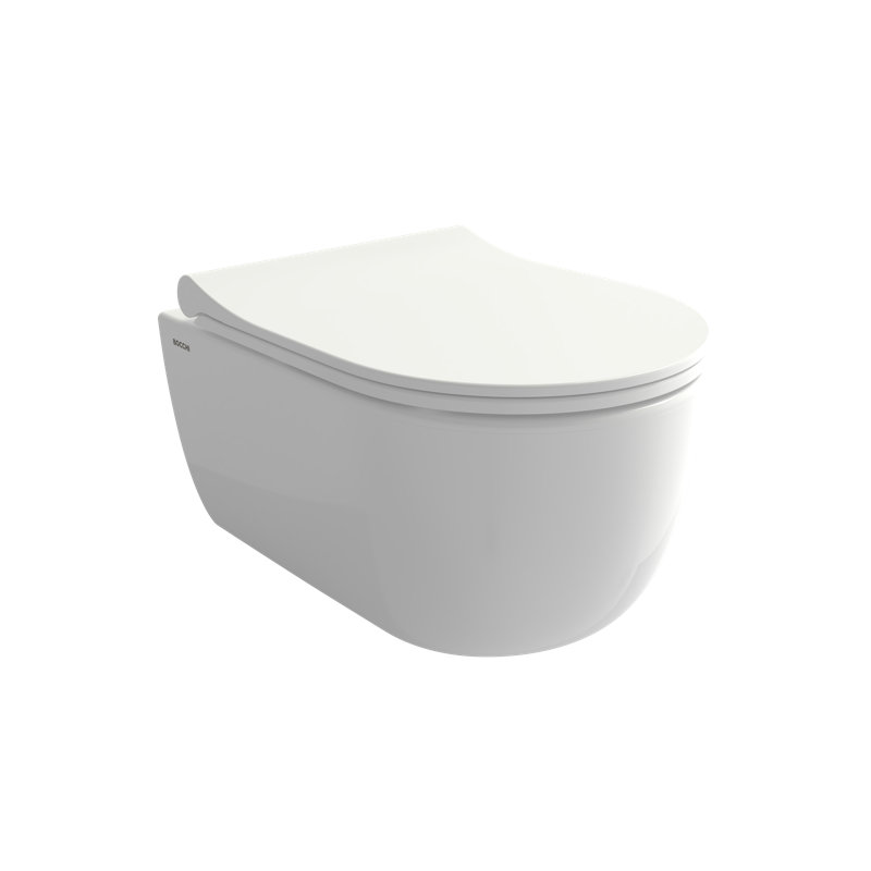 Venezia Rimless Wall Hung Toilet 49cm, Gloss White