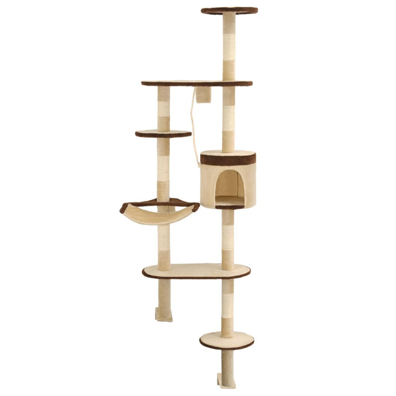 vidaXL Cat Tree Particle board, plush, sisal rope, Brown