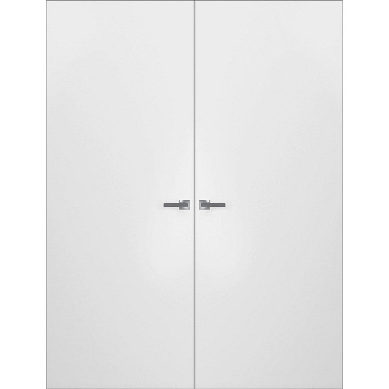 Porte standard en bois et bois massif apprêté, Gauche, Blanc / argent, 72 po x 96 po