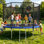 Trampoline d'extérieur 10 pi avec panier de basketball et filet de sécurité, trampoline récréatif pour enfants et adultes - Jeu dans la cour arrière