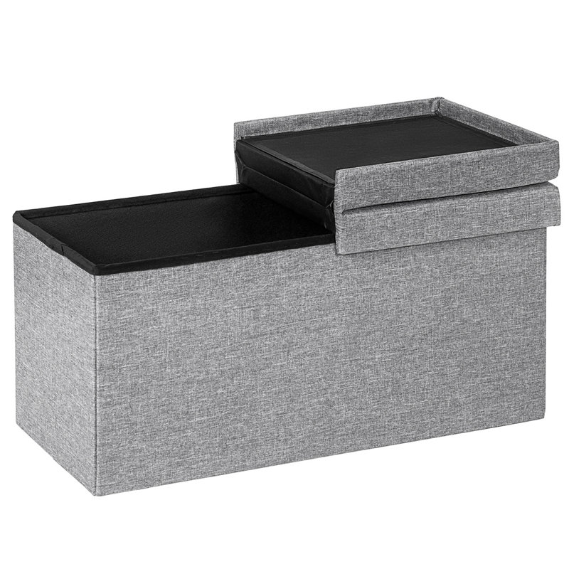 Eleen Upholstered Storage Bench, Grey