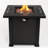 Steel Fire Pit Table 28inch Square, Propane, 23.73in Height, No Guard, Adjustable Square Propane Table, Steel, 28.39in Depth And Width,