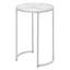 Table d'appoint, côté, rond, bout, table de chevet, lampe, stratifié aspect marbre blanc, métal gris-741087358