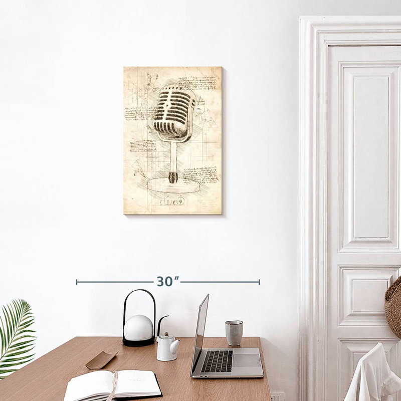 Abarca Microphone Blueprint, 24" H x 16" W