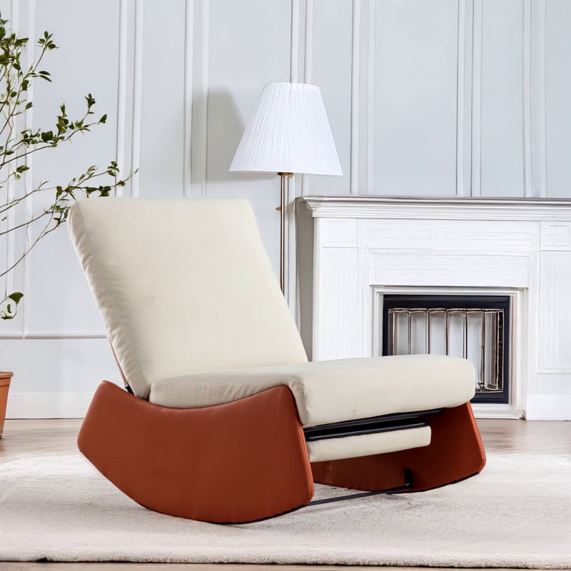 Fauteuil inclinable moderne, Orange/beige