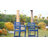 Hikhdpe 2-Person Patio Bar Stools Tall Adirondack Bar Chairs with Arms & Tabletop-1299340664