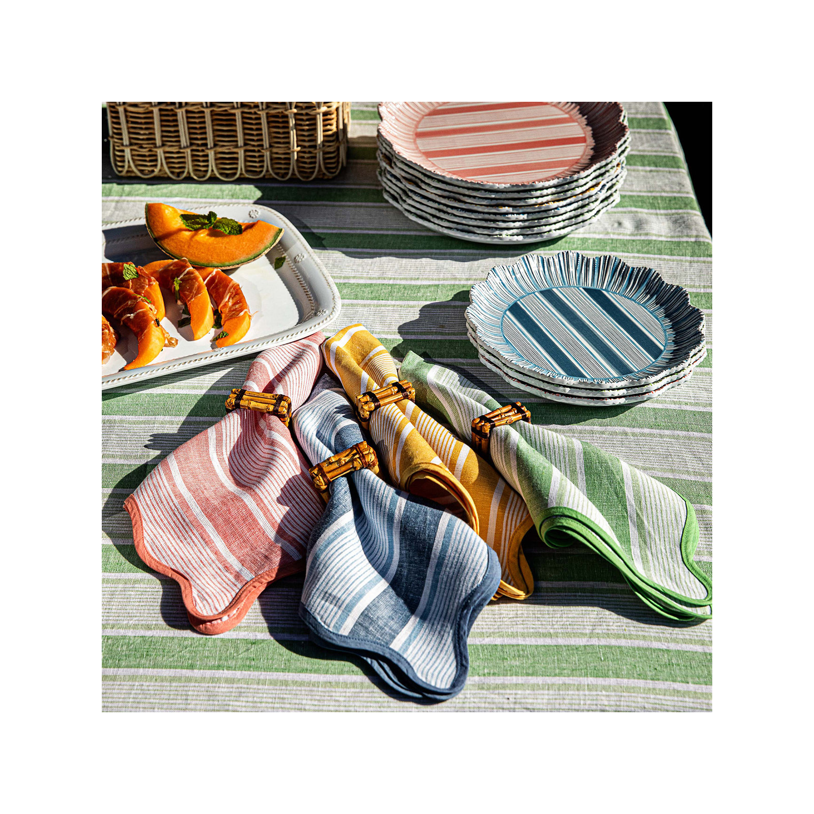 Cabana Stripe Napkins, Ocean