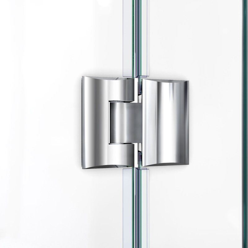 DreamLine Unidoor-X 65 - 65.5 inch W x 72 inch H Frameless Hinged Shower Door in Brushed Nickel, 65.5", Brushed Nickel