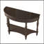 Console demi-lune en bois massif avec tiroir et tablette, table d'entrée incurvée et cannelée, pieds sculptés de style colonne romaine-94514493-94514470-94514491