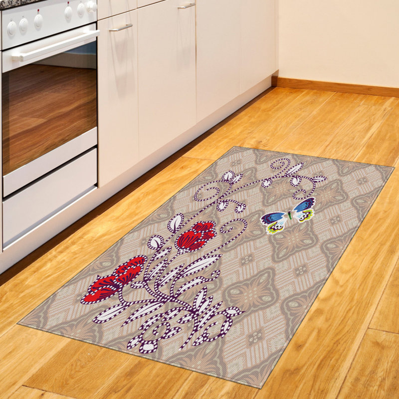 Floral High Density Long Fiber Poly Threads Decorative Area Rug Carpet, Rectangle 2'7" x 5'