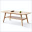 Table basse en chêne massif avec rangement double couche-2041861558