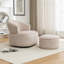 Chaise pivotante rembourrée en polyester avec repose-pieds-561283666