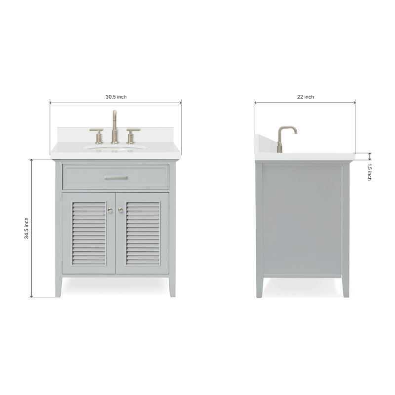 Ensemble de meuble-lavabo simple 31 po Blazier, gris