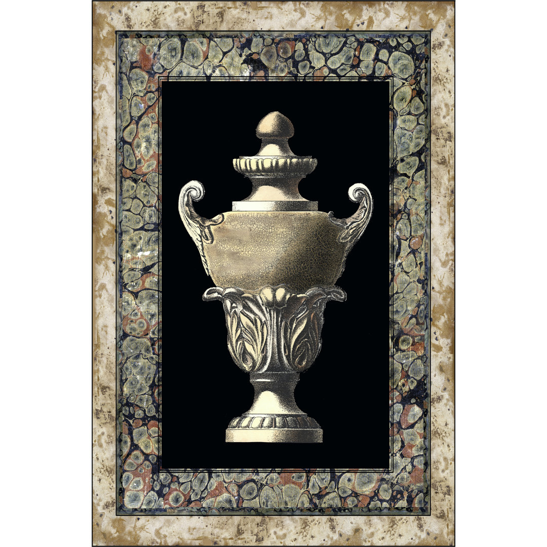 Leinwandbild Urn On Marbleized Background I