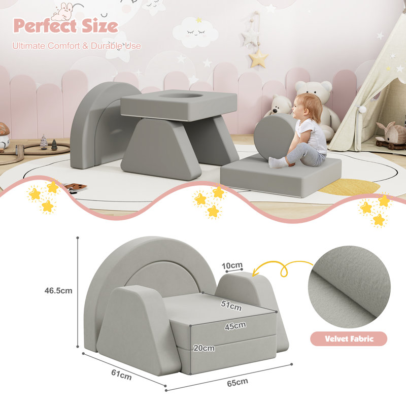 Children's Sofa / Sectional, Grey
