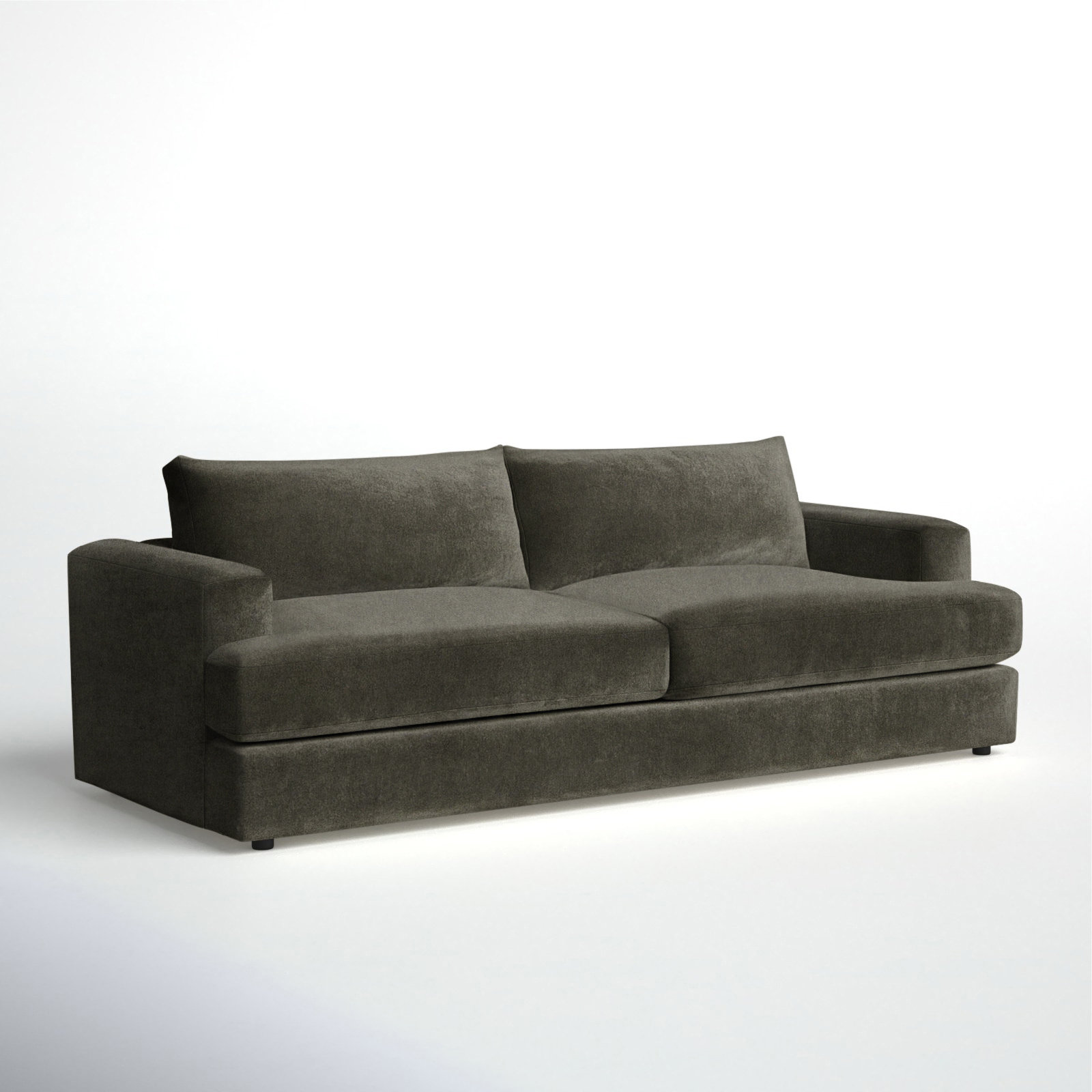 Cayden 96'' Upholstered Sofa, Bella Ash Performance Velvet