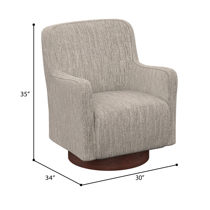 Clara 30" Wide Swivel Accent Chair, Creston Cloud Polyester