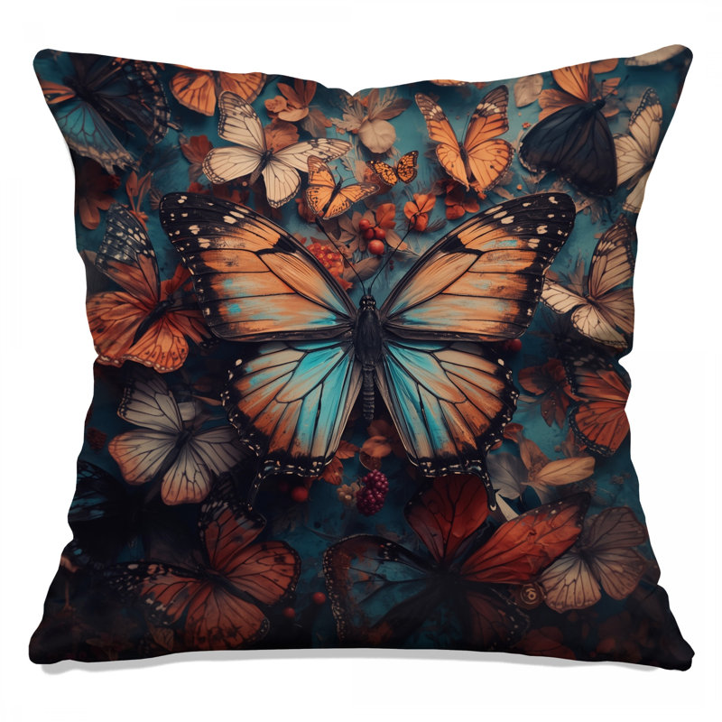 Coussins colorés sur des fleurs, 16 po x 16 po