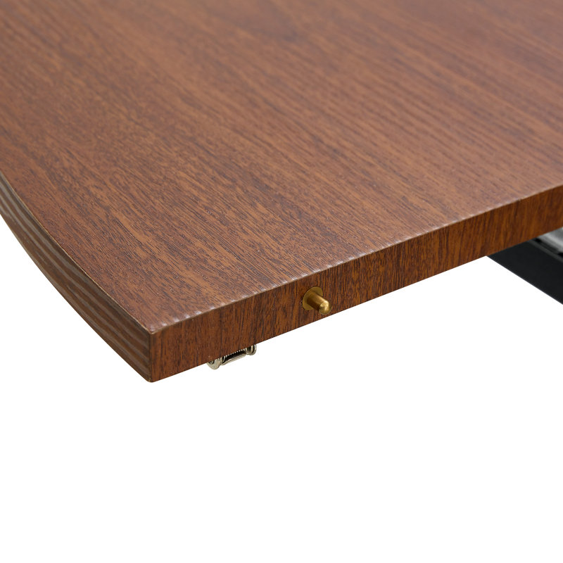Table de salle à manger extensible compacte, en bois aggloméré noyer, moderne pour les petits espaces