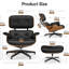 Chaise de bureau en cuir véritable avec repose-pieds Gregory