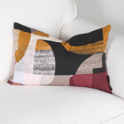 Daneika Abstract Cotton Reversible Throw Pillow
