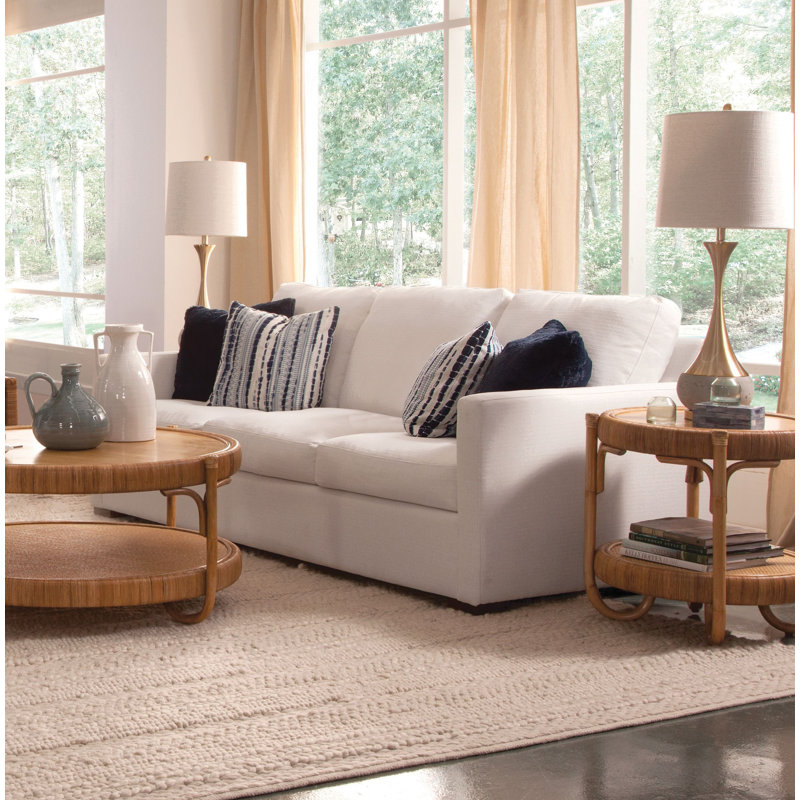 Bel-Air 87'' Upholstered Sofa, Java, White Performance Fabric; 0851-94