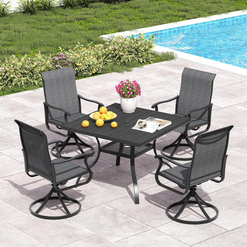 ensemble repas de patio, Noir / Noir