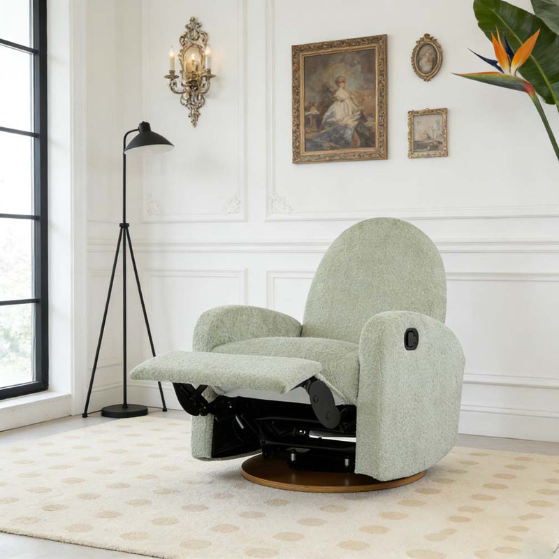 360 Swivel and Glider Recliner Chair, Light Green