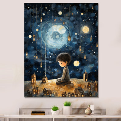 Childs moonlight Nursery 4 - Children'S Art Canvas Wall Art