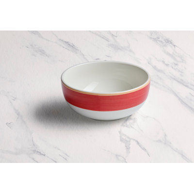 Bol en porcelaine de qualité supérieure Twister-Red | Bol non empilable 5,5 po Prime | Va au micro-ondes et au lave-vaisselle