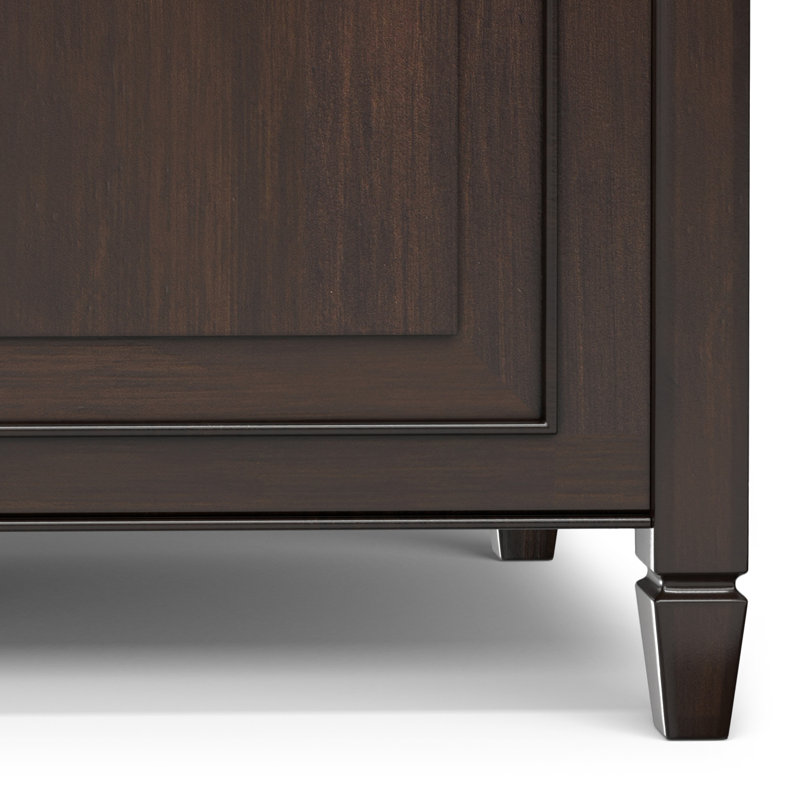 Chestnut Brown Solid Wood Storage Bench Trunk with Safety Hinges